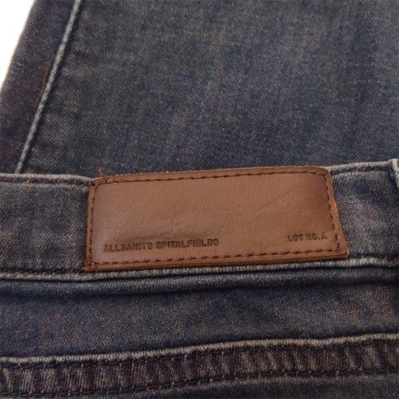 All Saints Spitalfields Curtis Ashby Soft Stretch Cotton Denim Blue Jeans - Picture 5 of 7